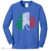 Irish Italian Flag Shamrock Italia Gift Kids Long Sleeve Shirt thumb 0