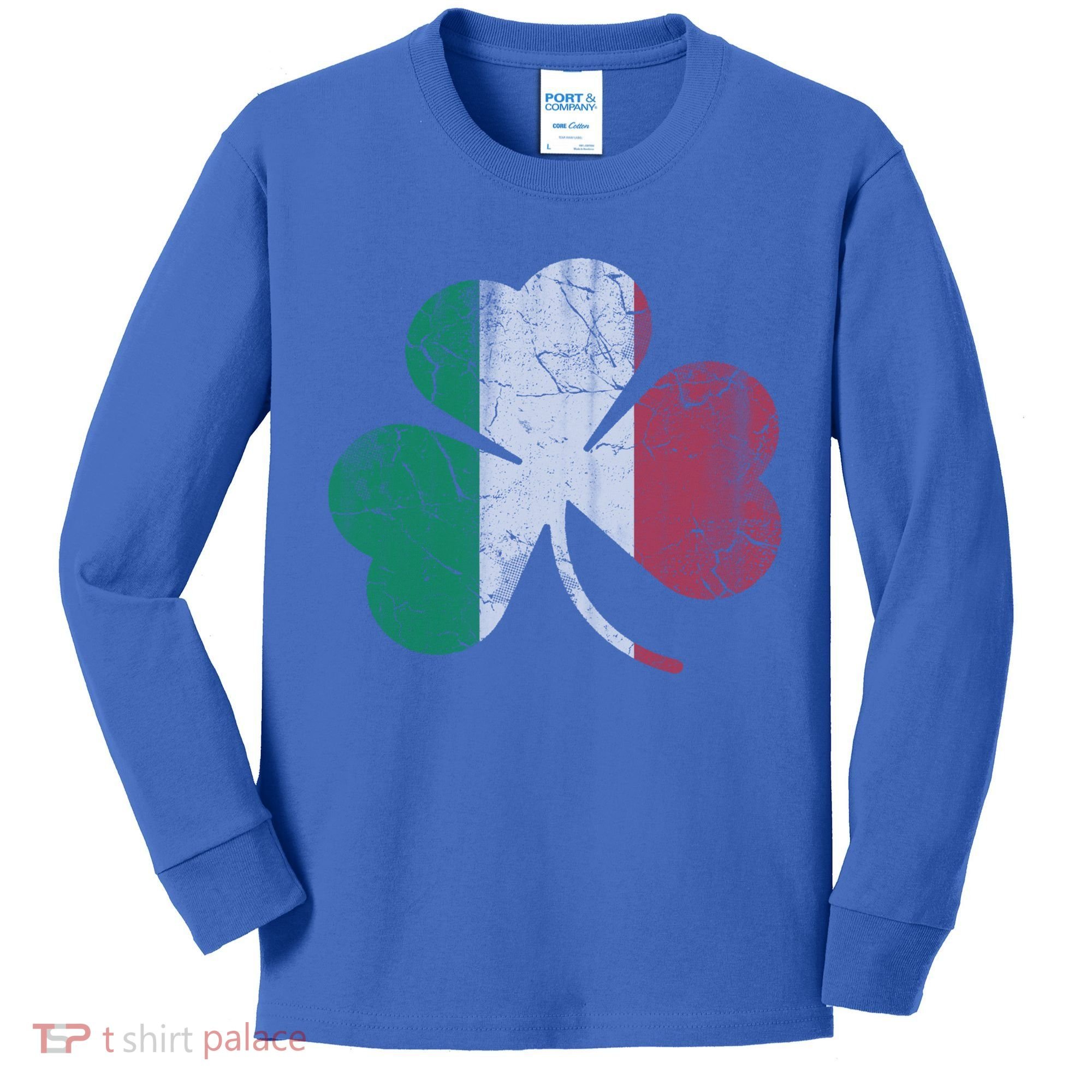 Irish Italian Flag Shamrock Italia Gift Kids Long Sleeve Shirt