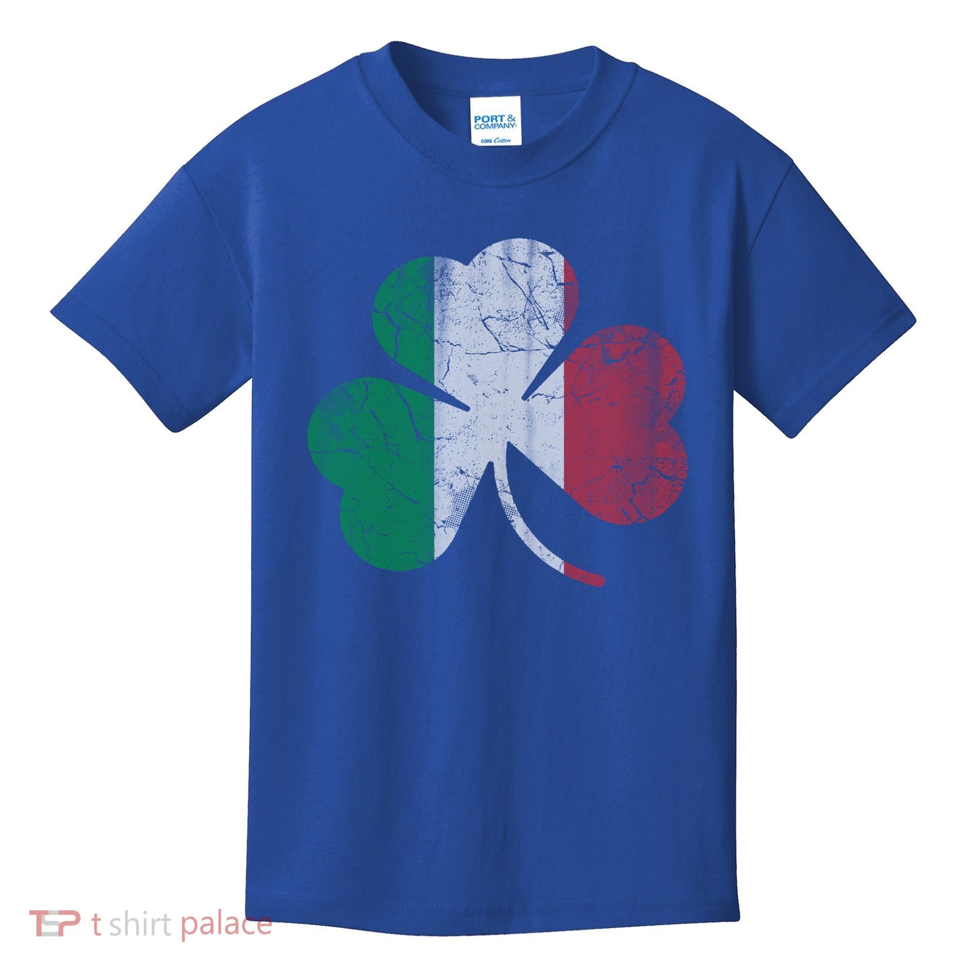 Irish Italian Flag Shamrock Italia Gift Kids T-Shirt