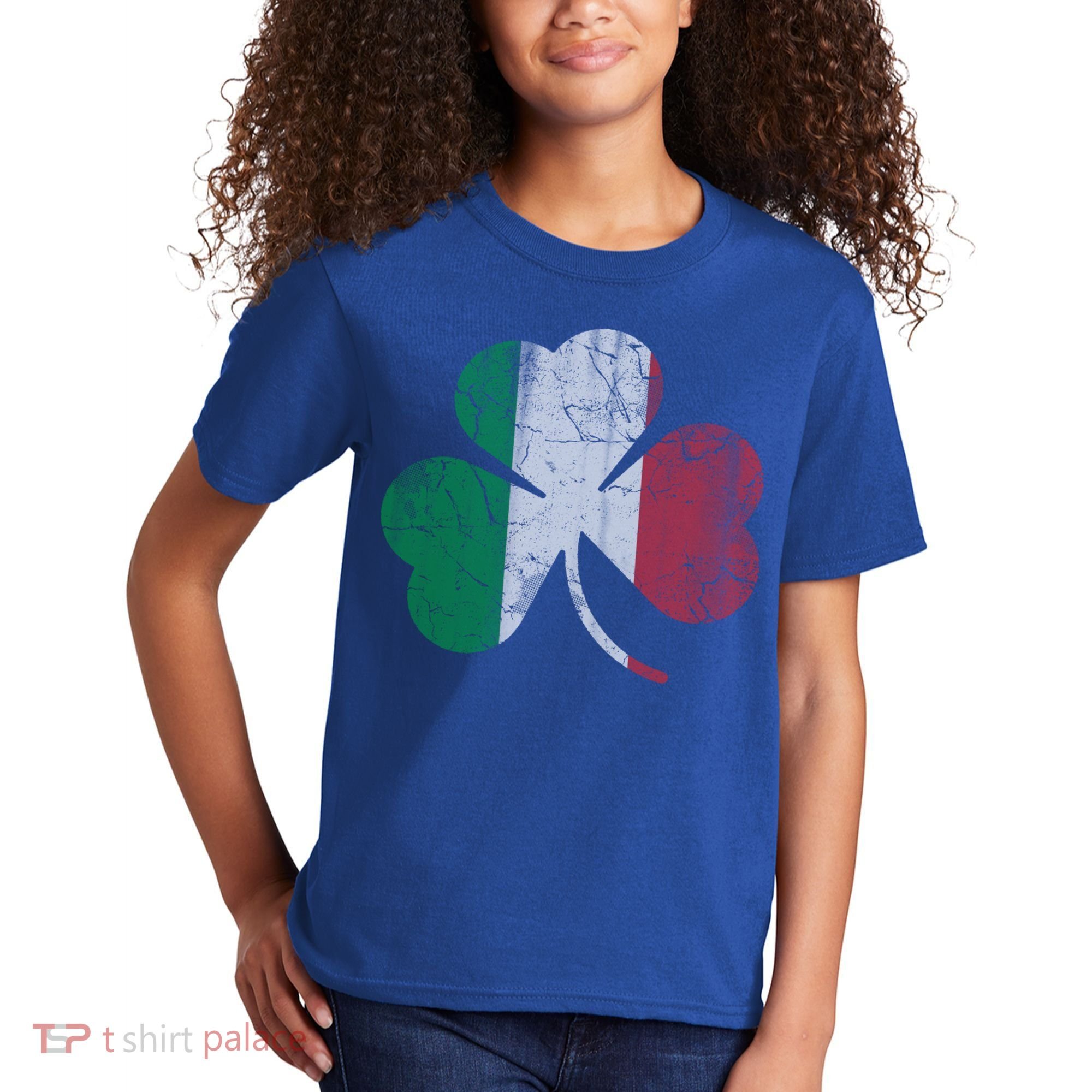 Irish Italian Flag Shamrock Italia Gift Kids T-Shirt