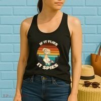 If It Flies It Spies Bird Watcher Government Spying Women's Tank Top thumb 2
