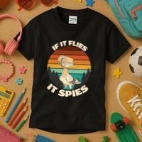 If It Flies It Spies Bird Watcher Government Spying Kids T-Shirt thumb 3