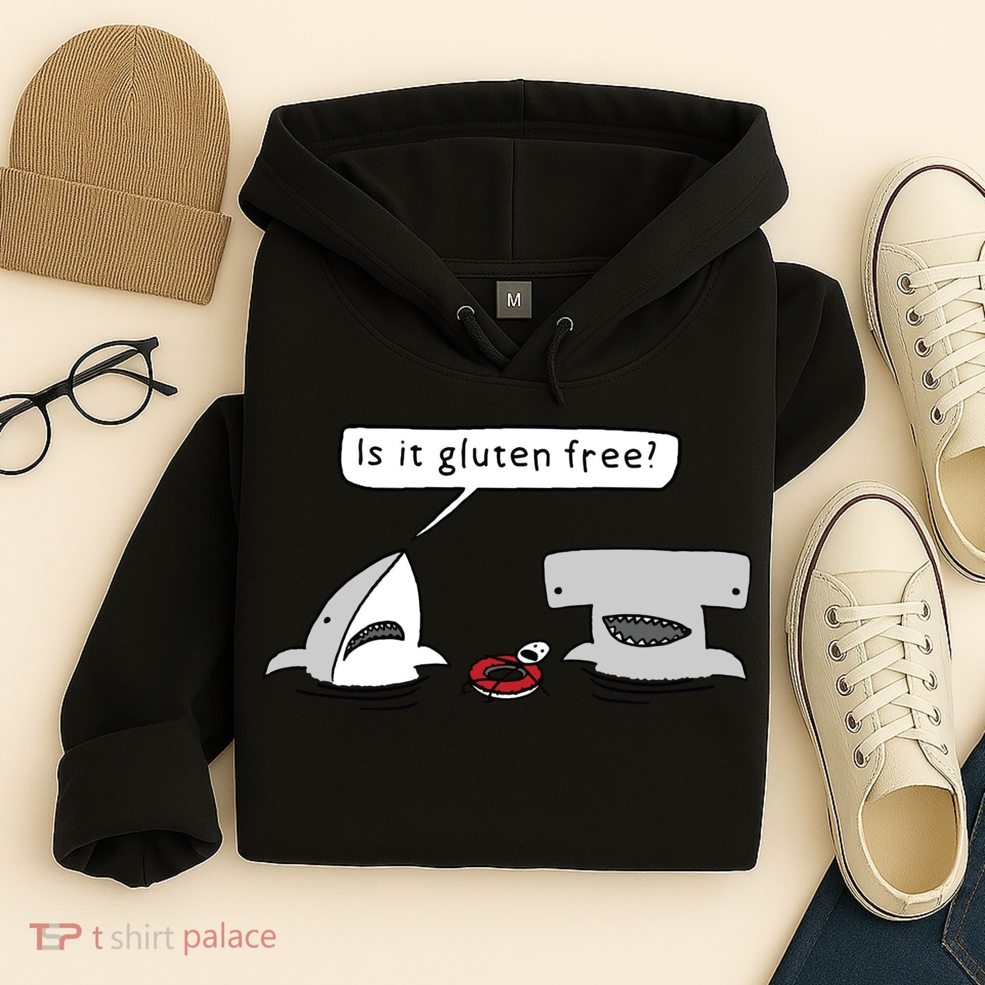Is It Gluten Free Two Sharks Graphic Hoodie