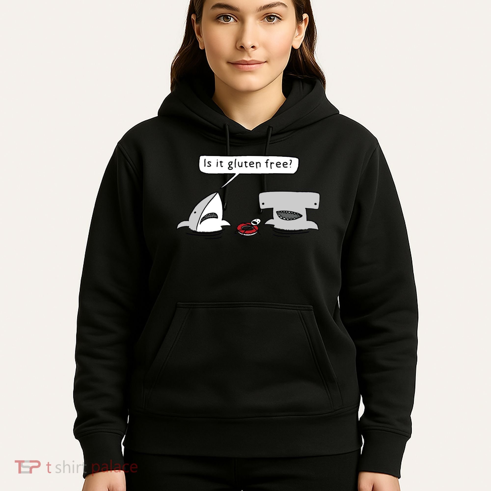 Is It Gluten Free Two Sharks Graphic Hoodie