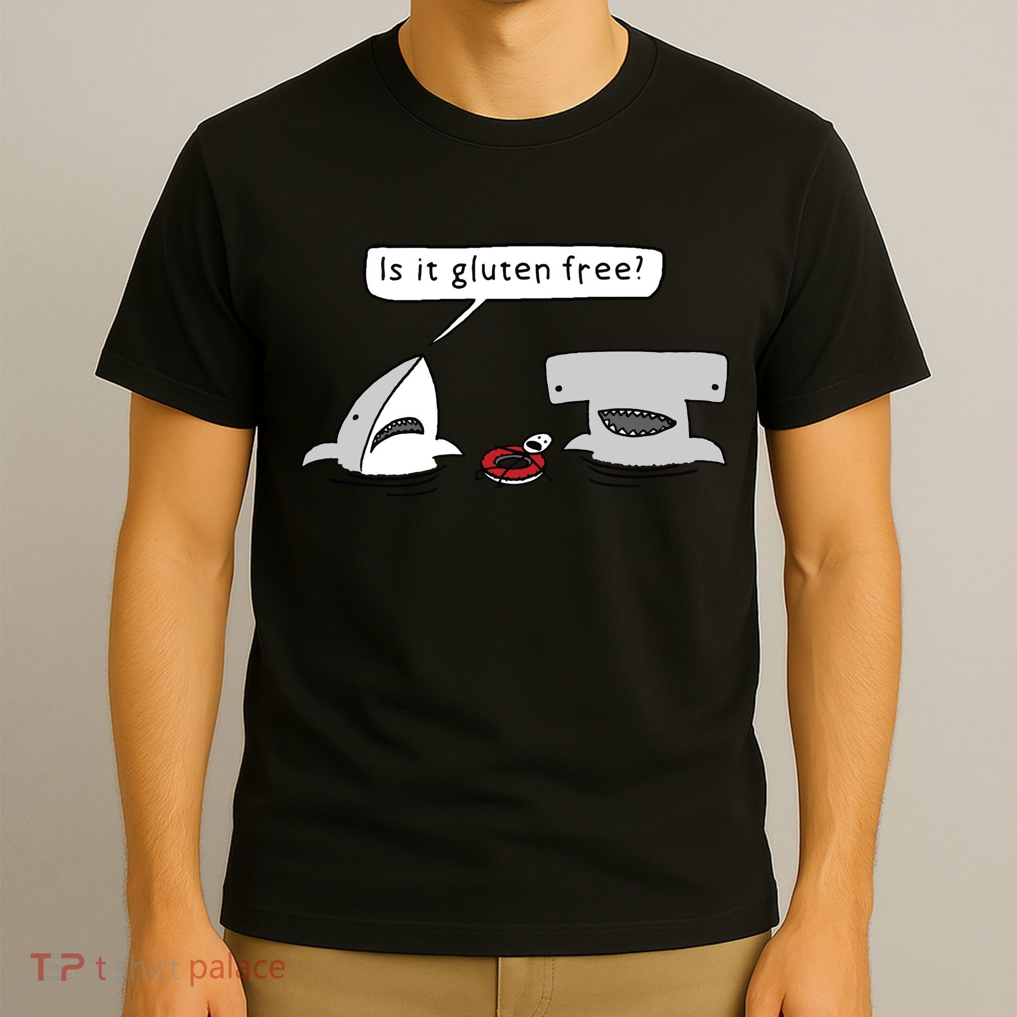 Is It Gluten Free Two Sharks Graphic T-Shirt