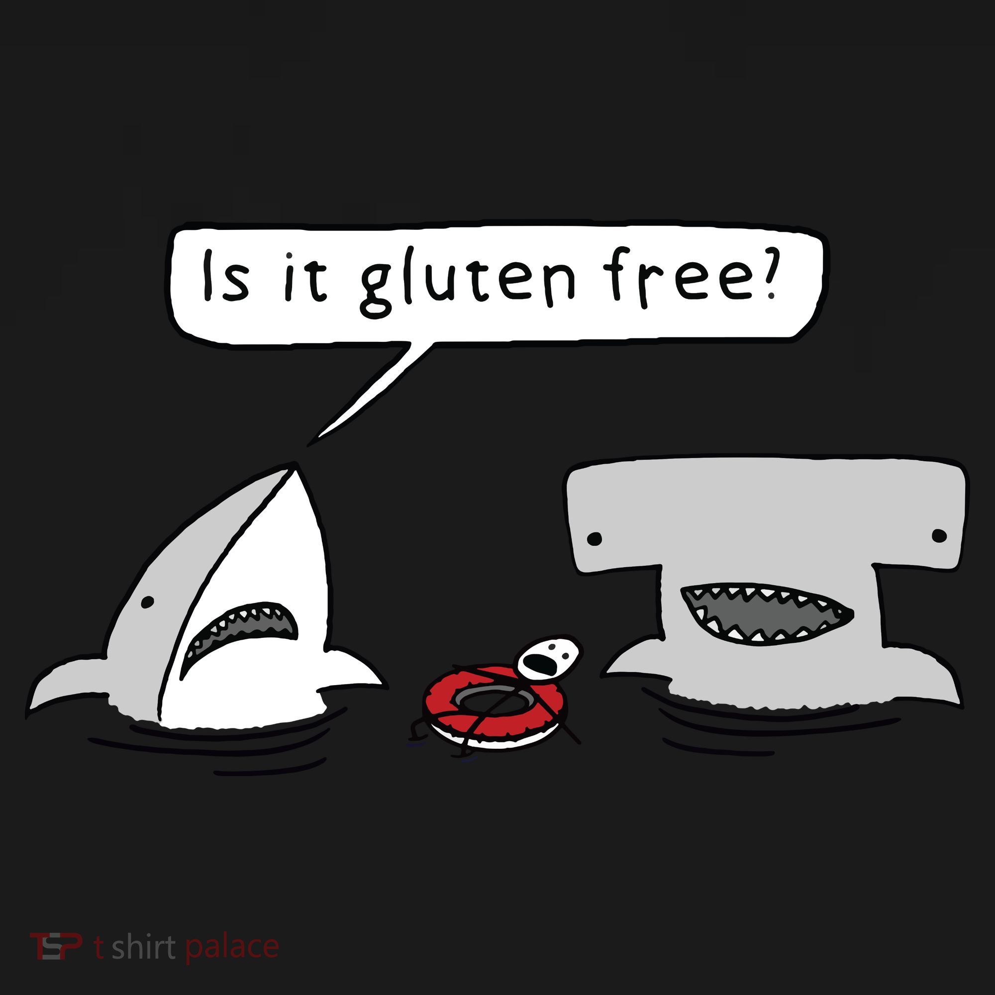 Is It Gluten Free Two Sharks Graphic T-Shirt