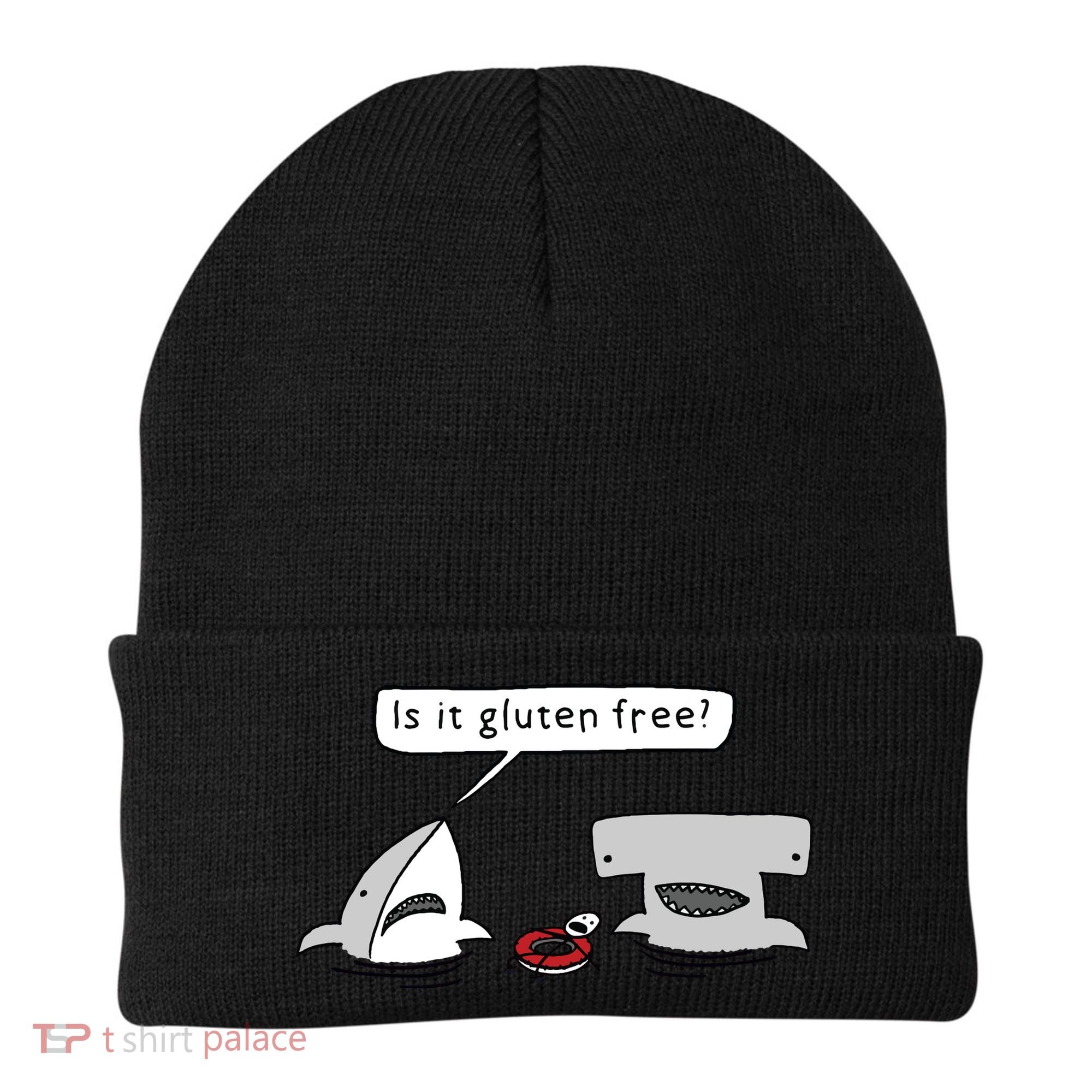 Is It Gluten Free Two Sharks Graphic Beanie