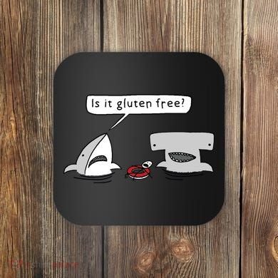 Is It Gluten Free Two Sharks Graphic Coaster