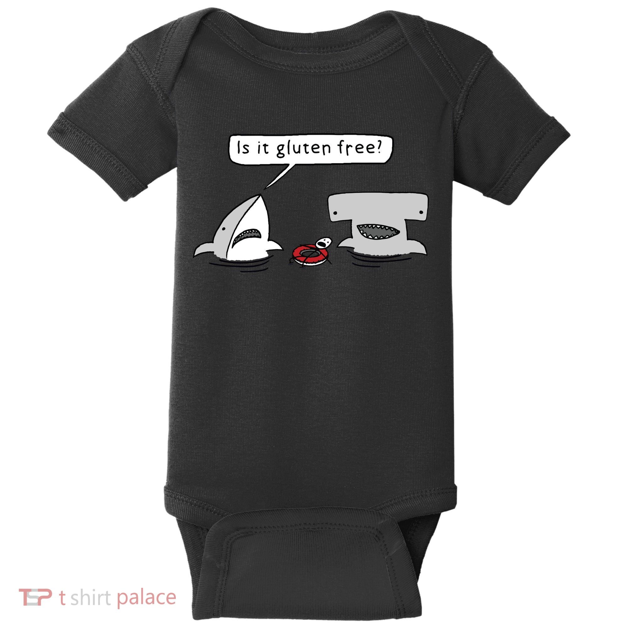 Is It Gluten Free Two Sharks Graphic Baby Bodysuit