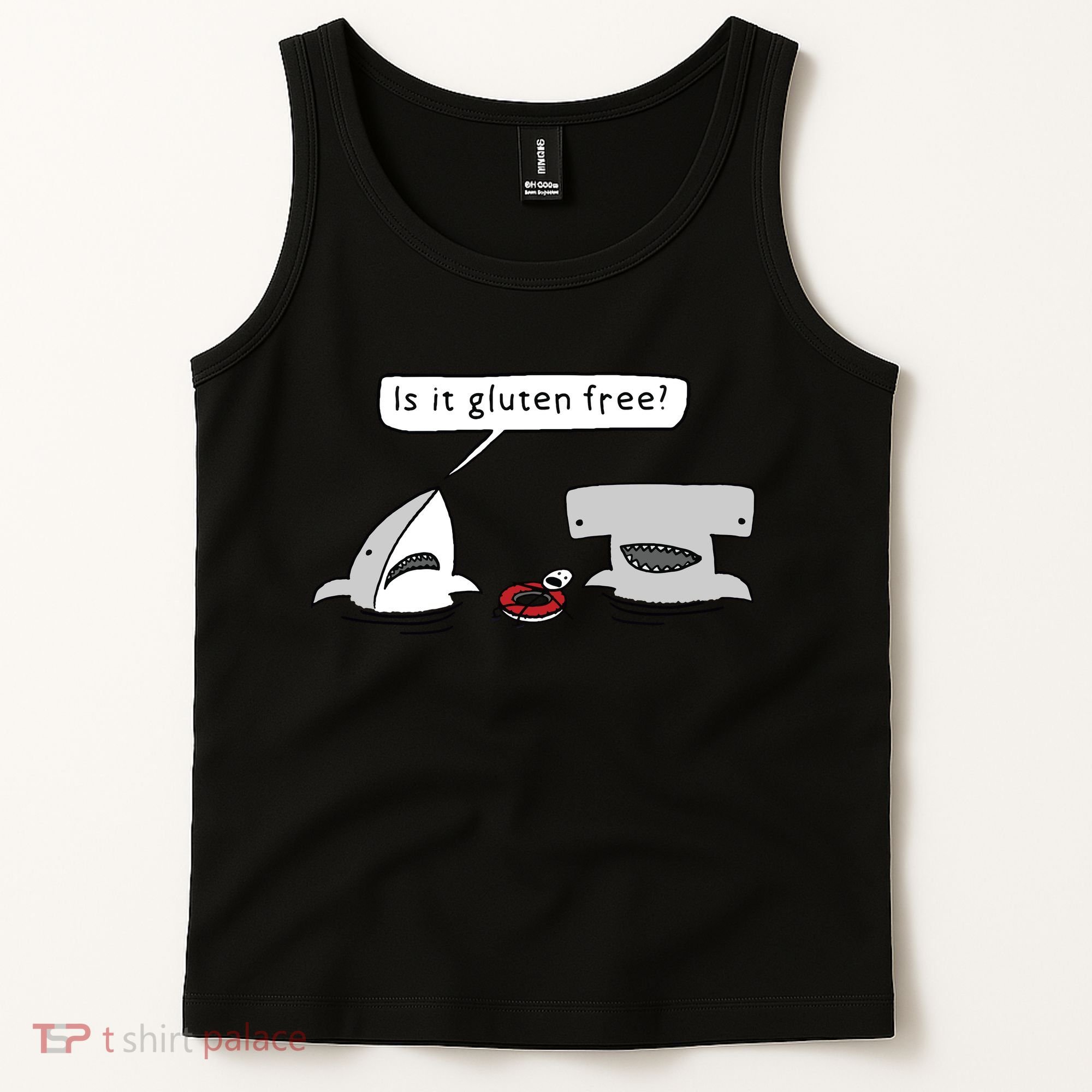 Is It Gluten Free Two Sharks Graphic Tank Top