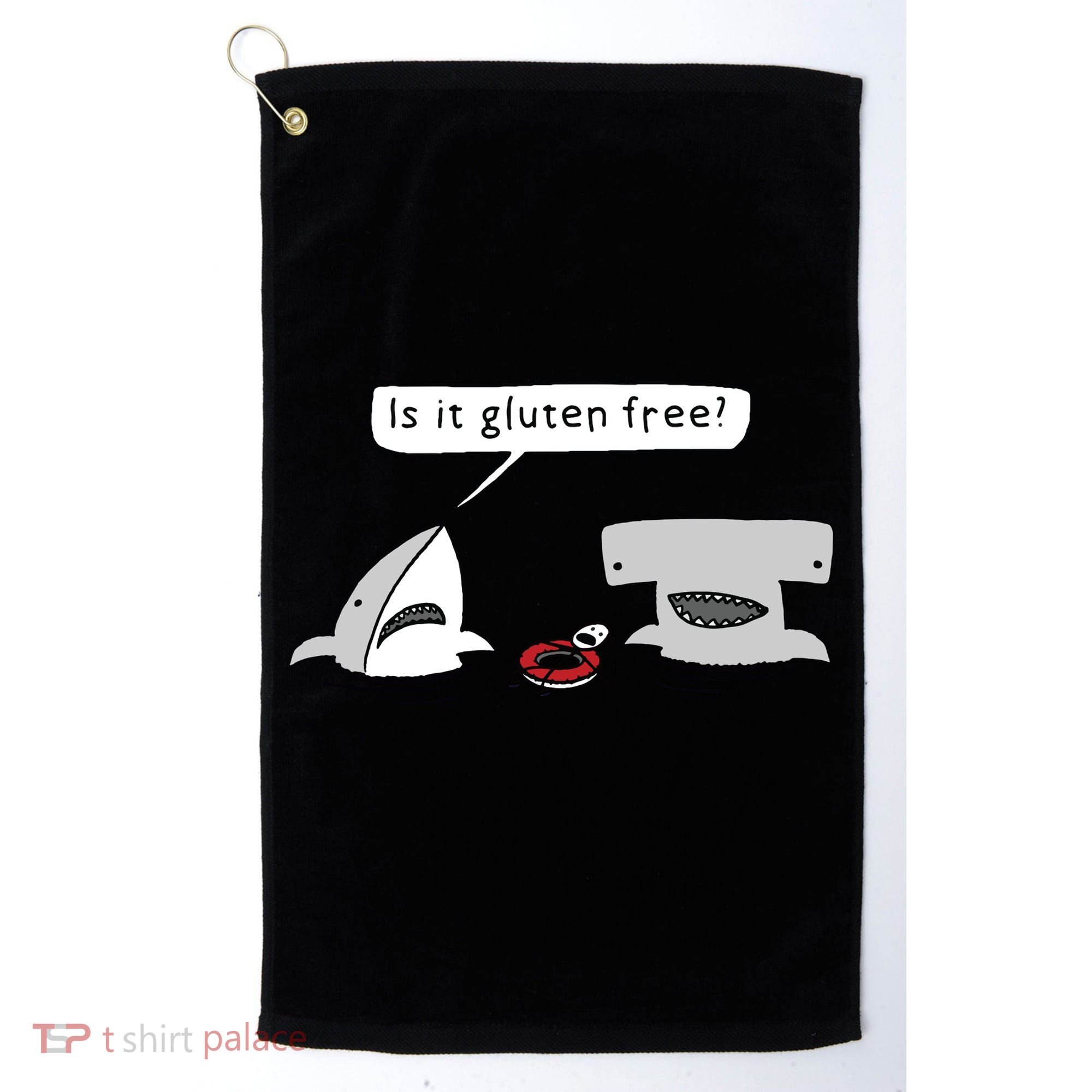 Is It Gluten Free Two Sharks Graphic Golf Towel