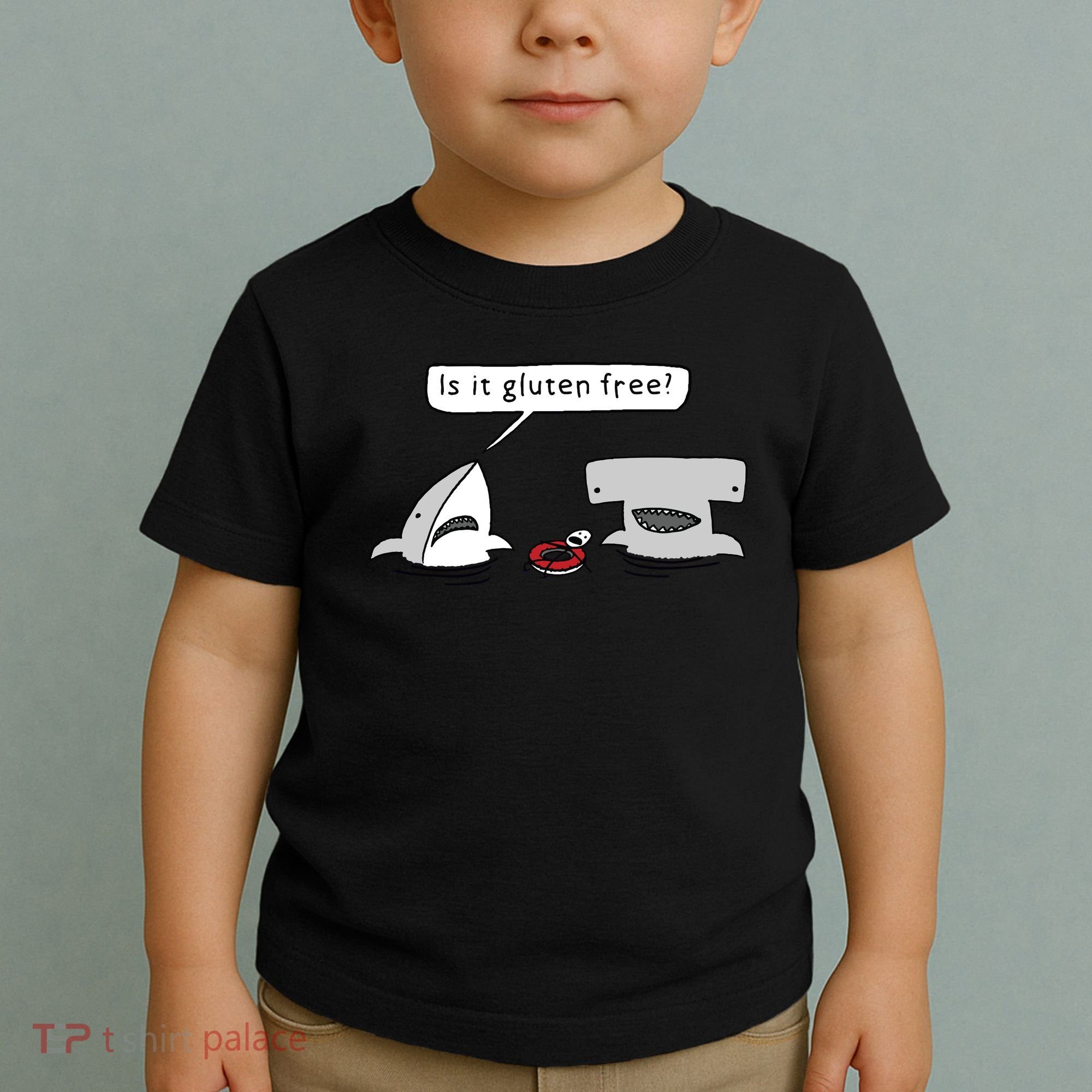 Is It Gluten Free Two Sharks Graphic Toddler T-Shirt