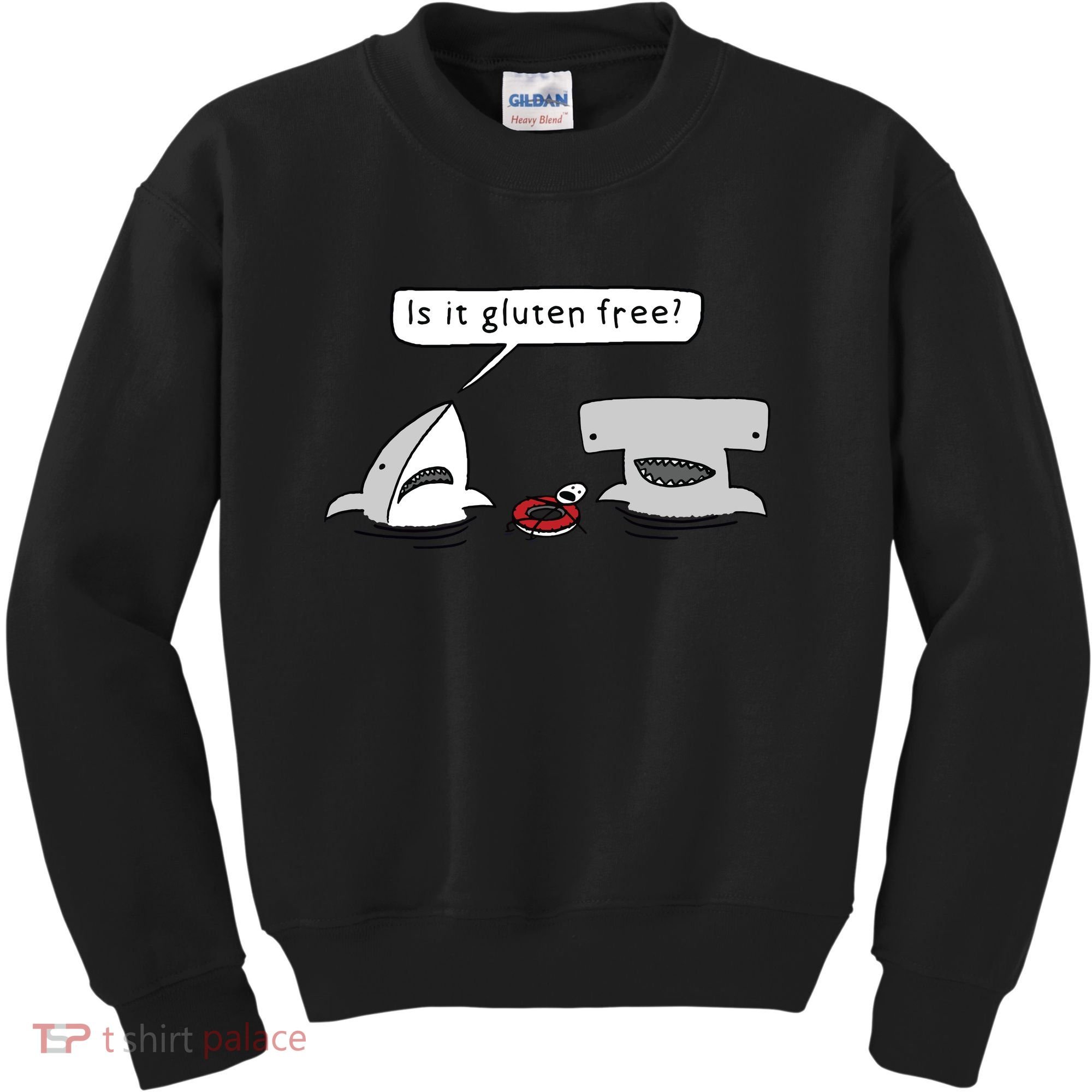 Is It Gluten Free Two Sharks Graphic Kids Sweatshirt