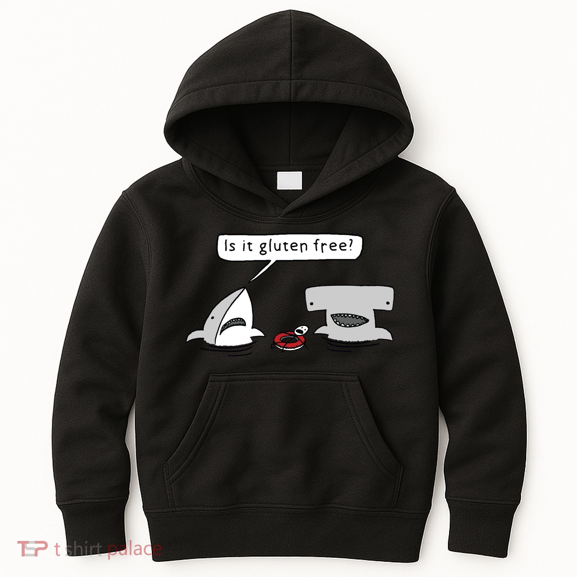 Is It Gluten Free Two Sharks Graphic Kids Hoodie