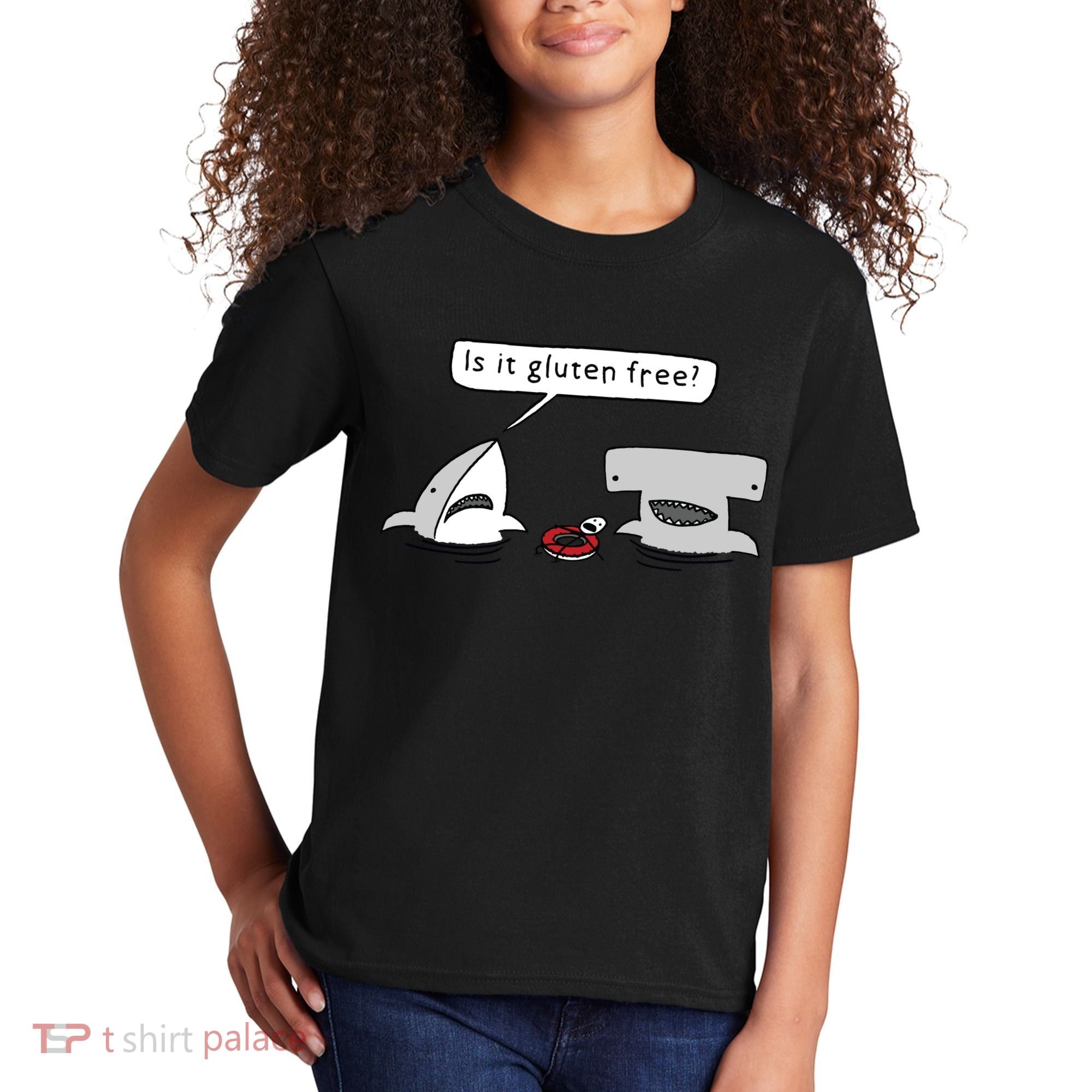 Is It Gluten Free Two Sharks Graphic Kids T-Shirt
