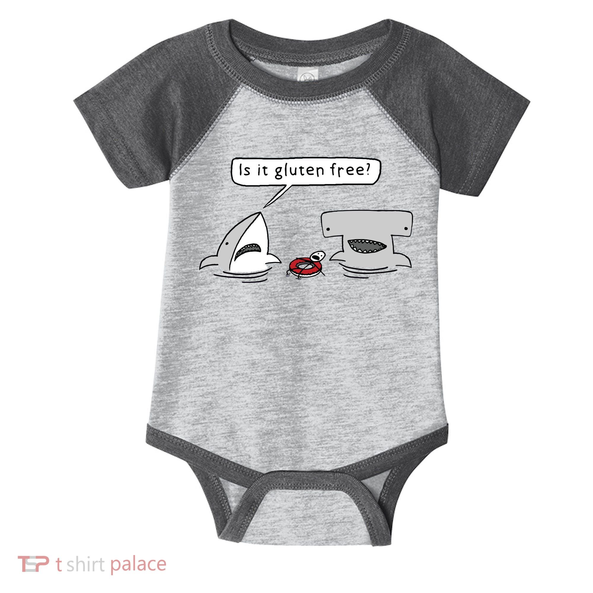 Is It Gluten Free Two Sharks Graphic Infant Baby Jersey Bodysuit