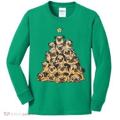 It Is Going To Be A Pug Christmas Tree Kids Long Sleeve Shirt
