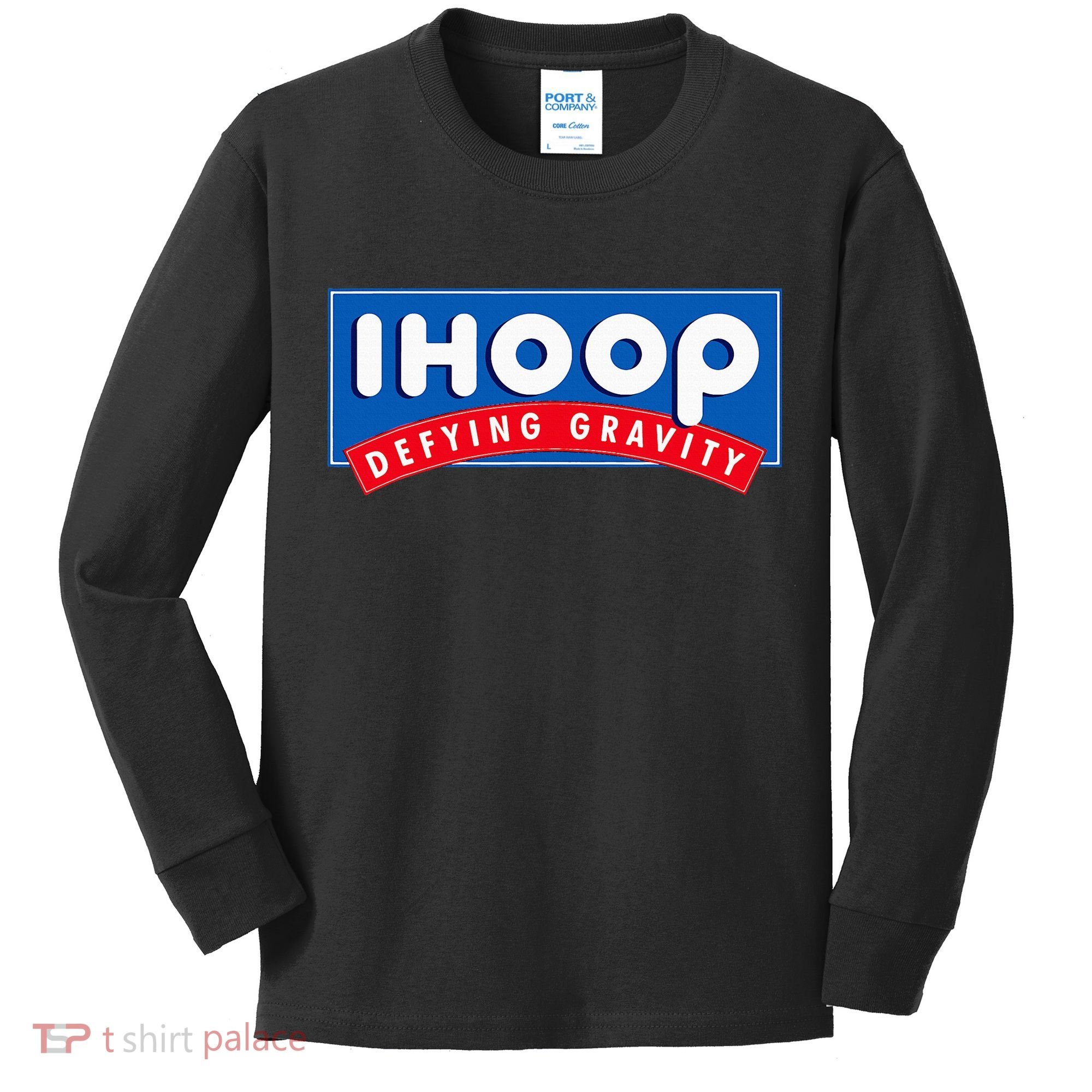 Ihoop I Hoop Defying Gravity Basketball & Basketballer Kids Long Sleeve Shirt
