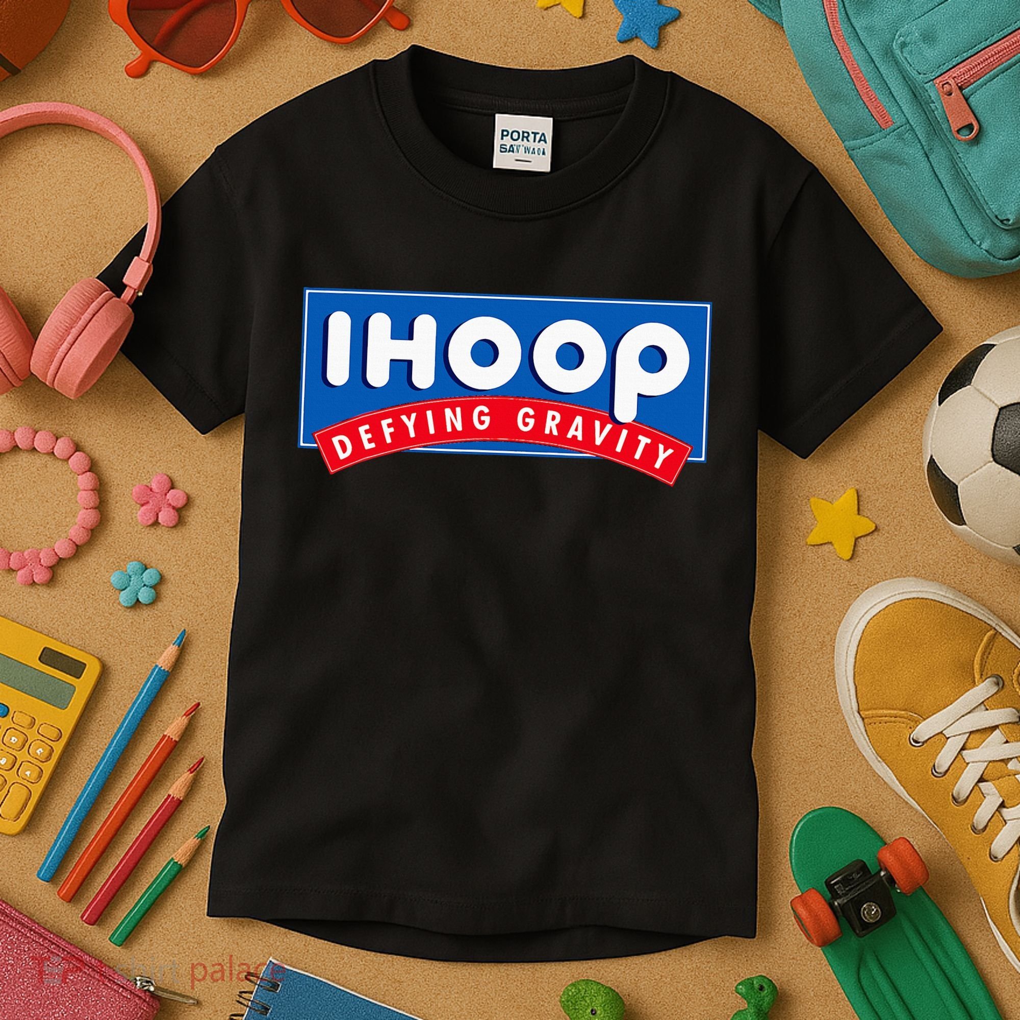 Ihoop I Hoop Defying Gravity Basketball & Basketballer Kids T-Shirt