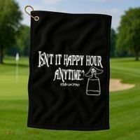 Isn't It Happy Hour Anytime Mega Pint Golf Towel thumb 1