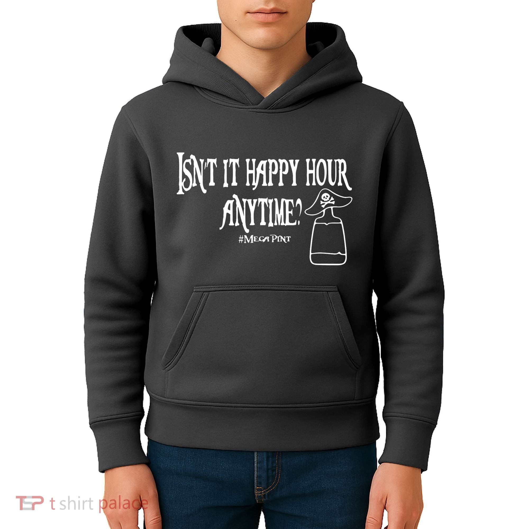 Isn't It Happy Hour Anytime Mega Pint Kids Hoodie