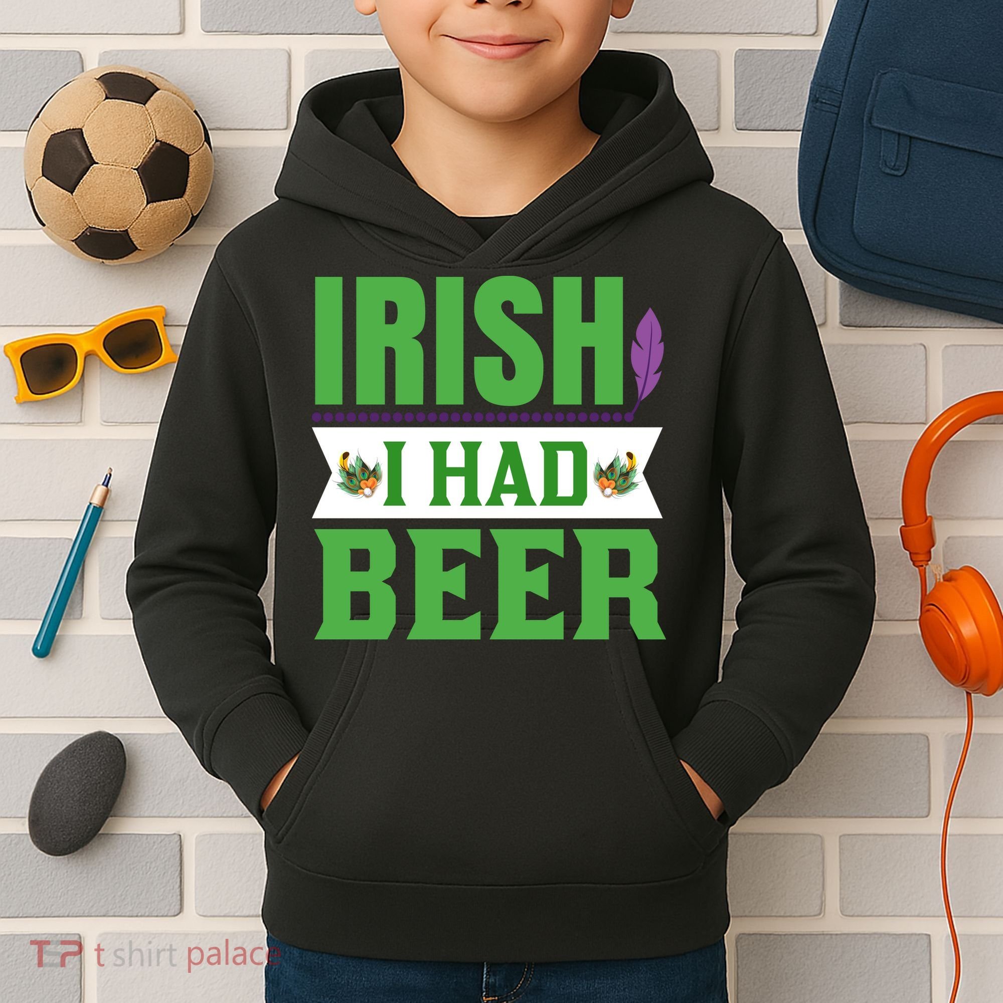 Irish I Had Beer Kids Hoodie
