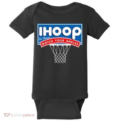 Ihoop I Hoop So Please Watch Your Ankles Classic Logo Baby Bodysuit