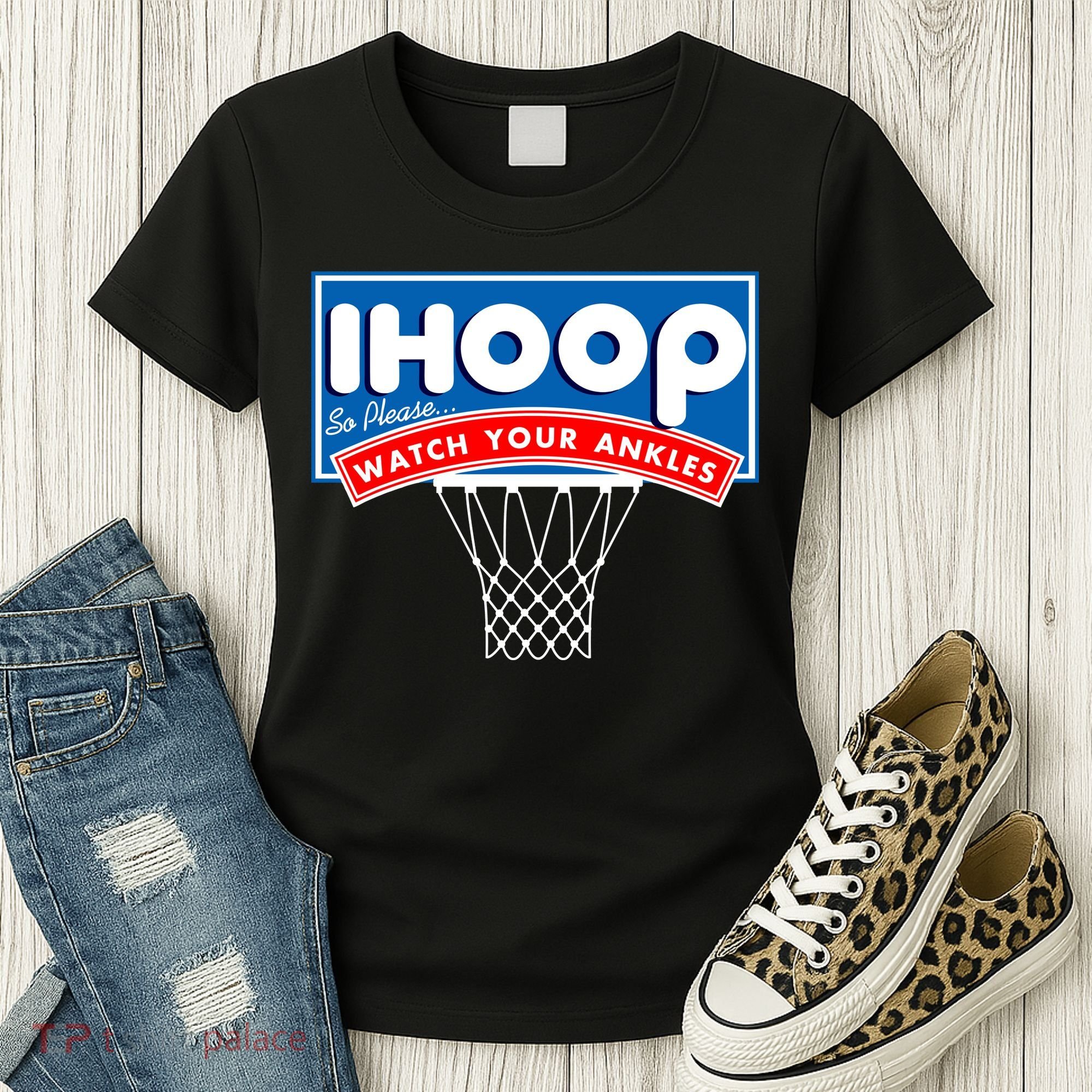 Ihoop I Hoop So Please Watch Your Ankles Classic Logo Women's T-Shirt