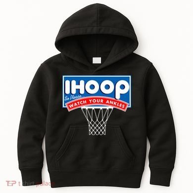 Ihoop I Hoop So Please Watch Your Ankles Classic Logo Kids Hoodie