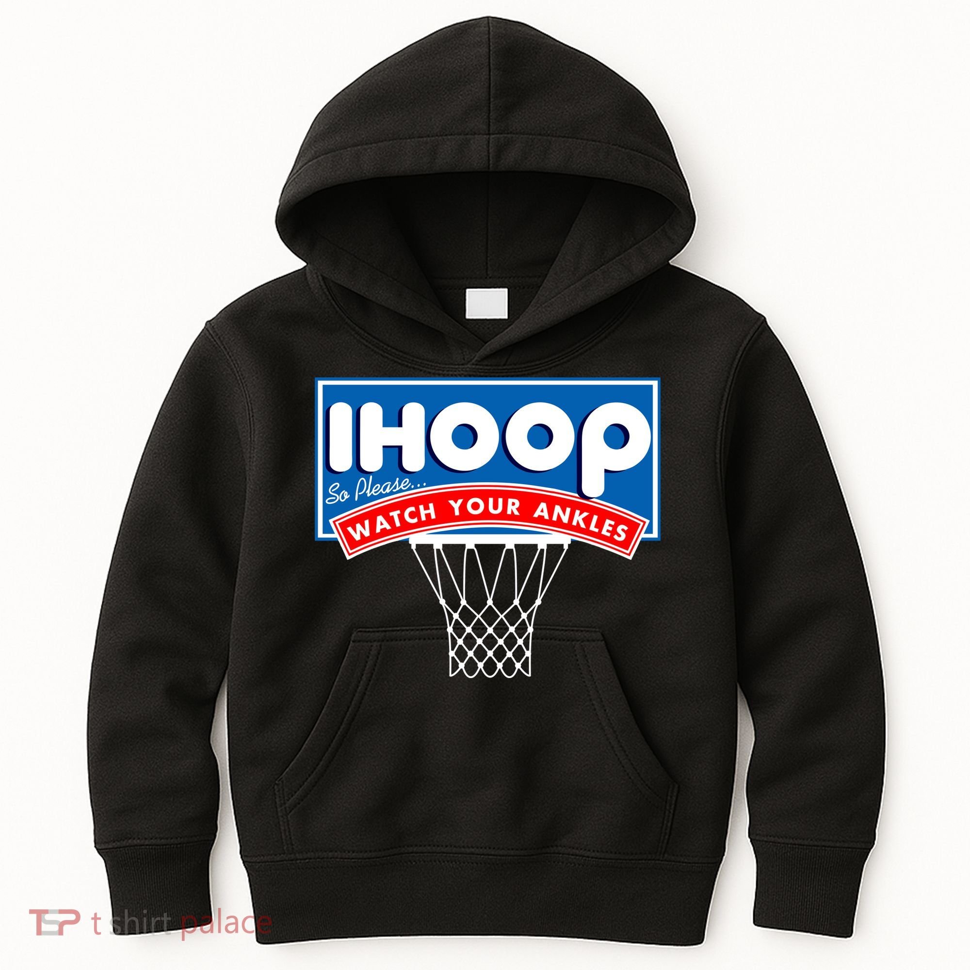 Ihoop I Hoop So Please Watch Your Ankles Classic Logo Kids Hoodie