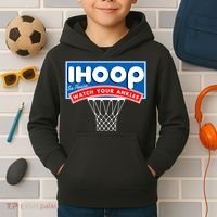 Ihoop I Hoop So Please Watch Your Ankles Classic Logo Kids Hoodie thumb 2