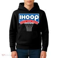 Ihoop I Hoop So Please Watch Your Ankles Classic Logo Kids Hoodie thumb 4