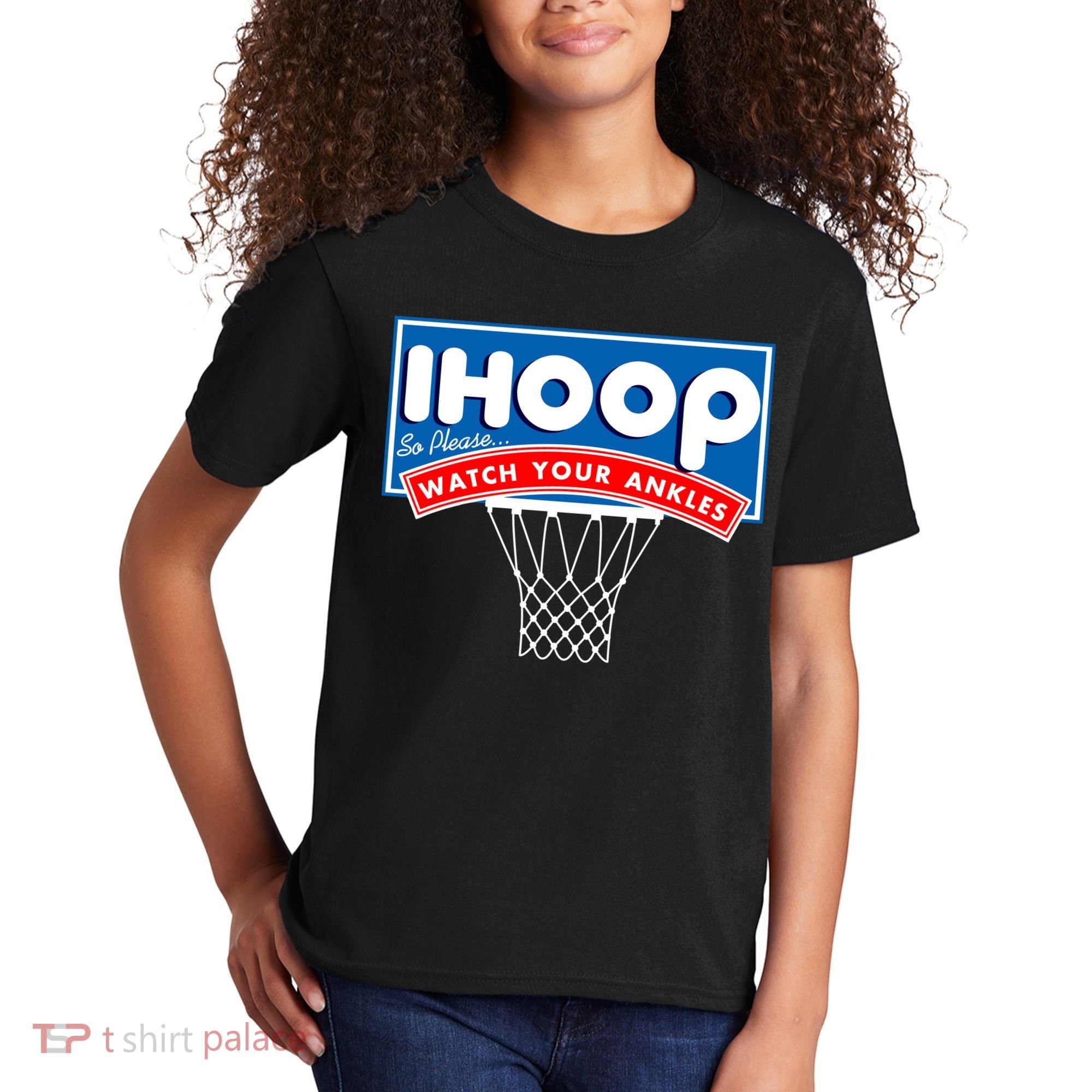Ihoop I Hoop So Please Watch Your Ankles Classic Logo Kids T-Shirt