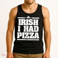Irish I Had Another Pizza St St Patricks Day Tank Top thumb 3