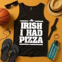 Irish I Had Another Pizza St St Patricks Day Tank Top thumb 4
