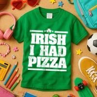 Irish I Had Another Pizza St St Patricks Day Kids T-Shirt thumb 3