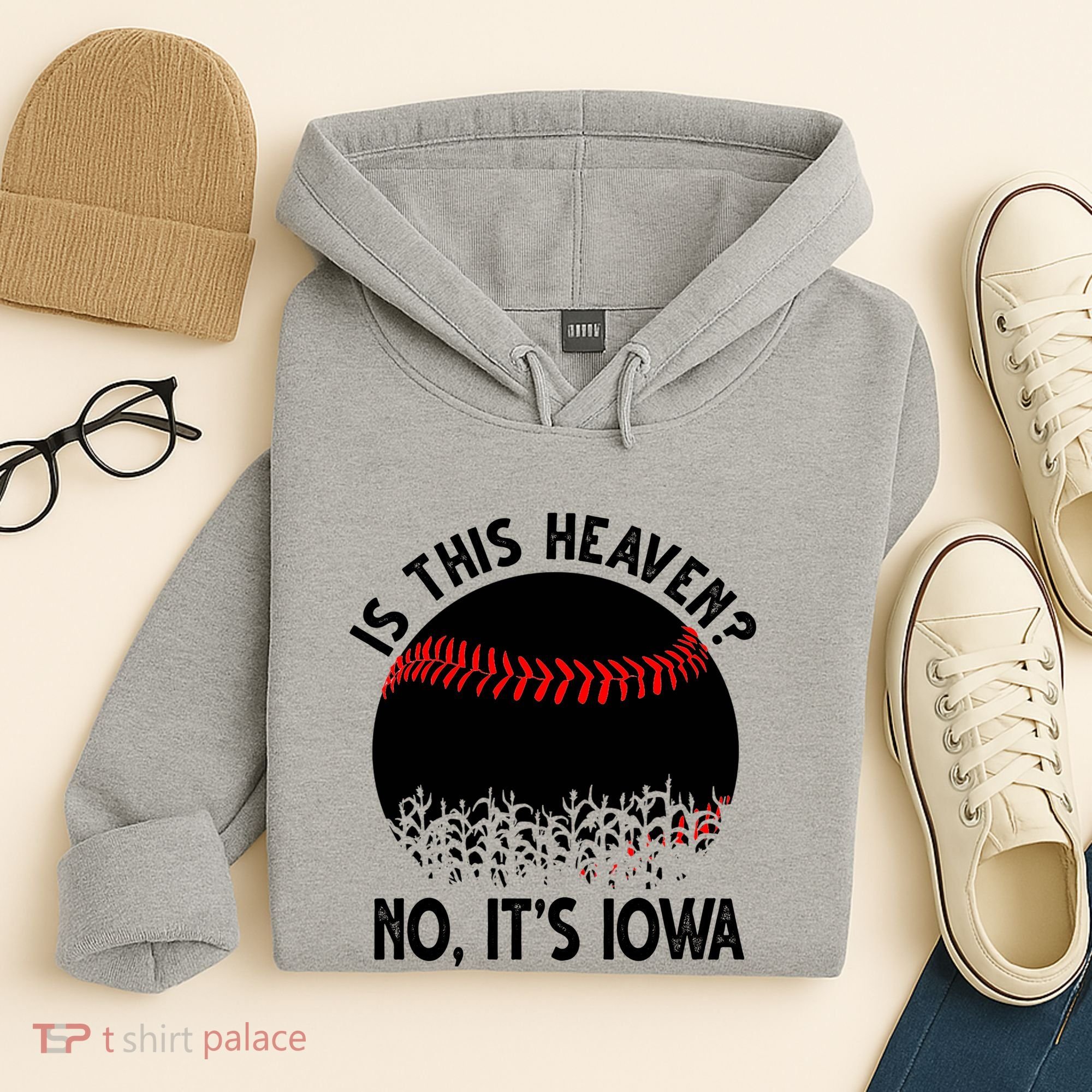 Is It Heaven No It's Iowa Baseball Lover Hoodie