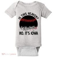 Is It Heaven No It's Iowa Baseball Lover Baby Bodysuit thumb 0