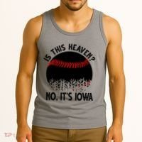 Is It Heaven No It's Iowa Baseball Lover Tank Top thumb 3