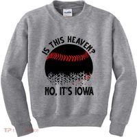 Is It Heaven No It's Iowa Baseball Lover Kids Sweatshirt thumb 0