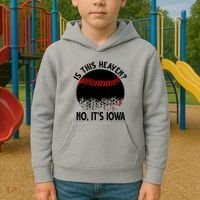 Is It Heaven No It's Iowa Baseball Lover Kids Hoodie thumb 2
