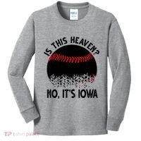 Is It Heaven No It's Iowa Baseball Lover Kids Long Sleeve Shirt thumb 0
