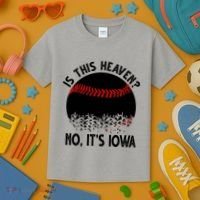 Is It Heaven No It's Iowa Baseball Lover Kids T-Shirt thumb 3