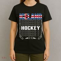 Iceland Ice Hockey Fans Jersey Icelandic Flag Hockey Stick T-Shirt thumb 4
