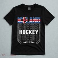 Iceland Ice Hockey Fans Jersey Icelandic Flag Hockey Stick T-Shirt thumb 5