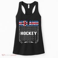 Iceland Ice Hockey Fans Jersey Icelandic Flag Hockey Stick Women's Tank Top thumb 0