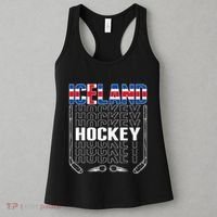 Iceland Ice Hockey Fans Jersey Icelandic Flag Hockey Stick Women's Tank Top thumb 3