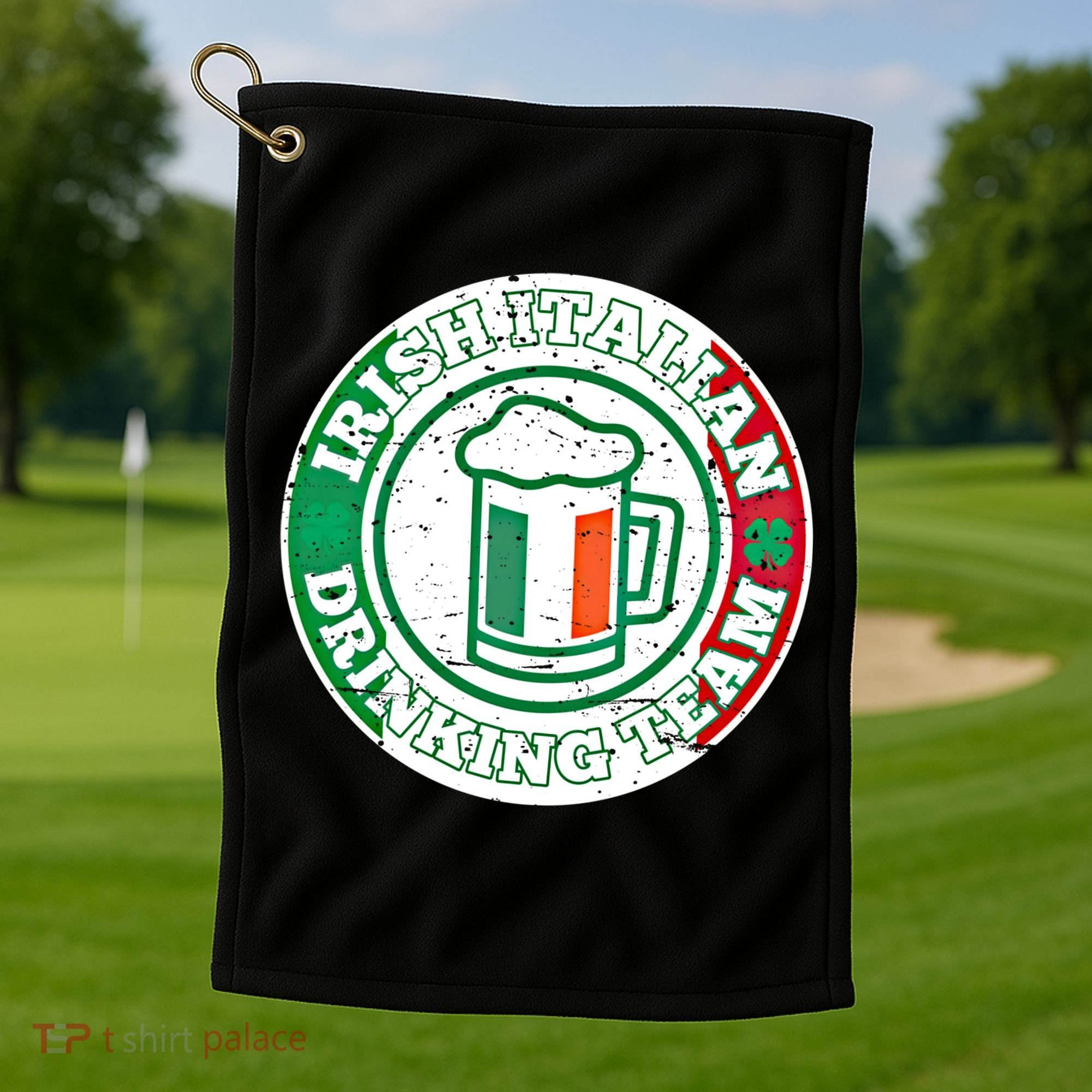 Irish Italian Ing Team Italy Flag St Patrick Humor Gift Cool Gift Golf Towel