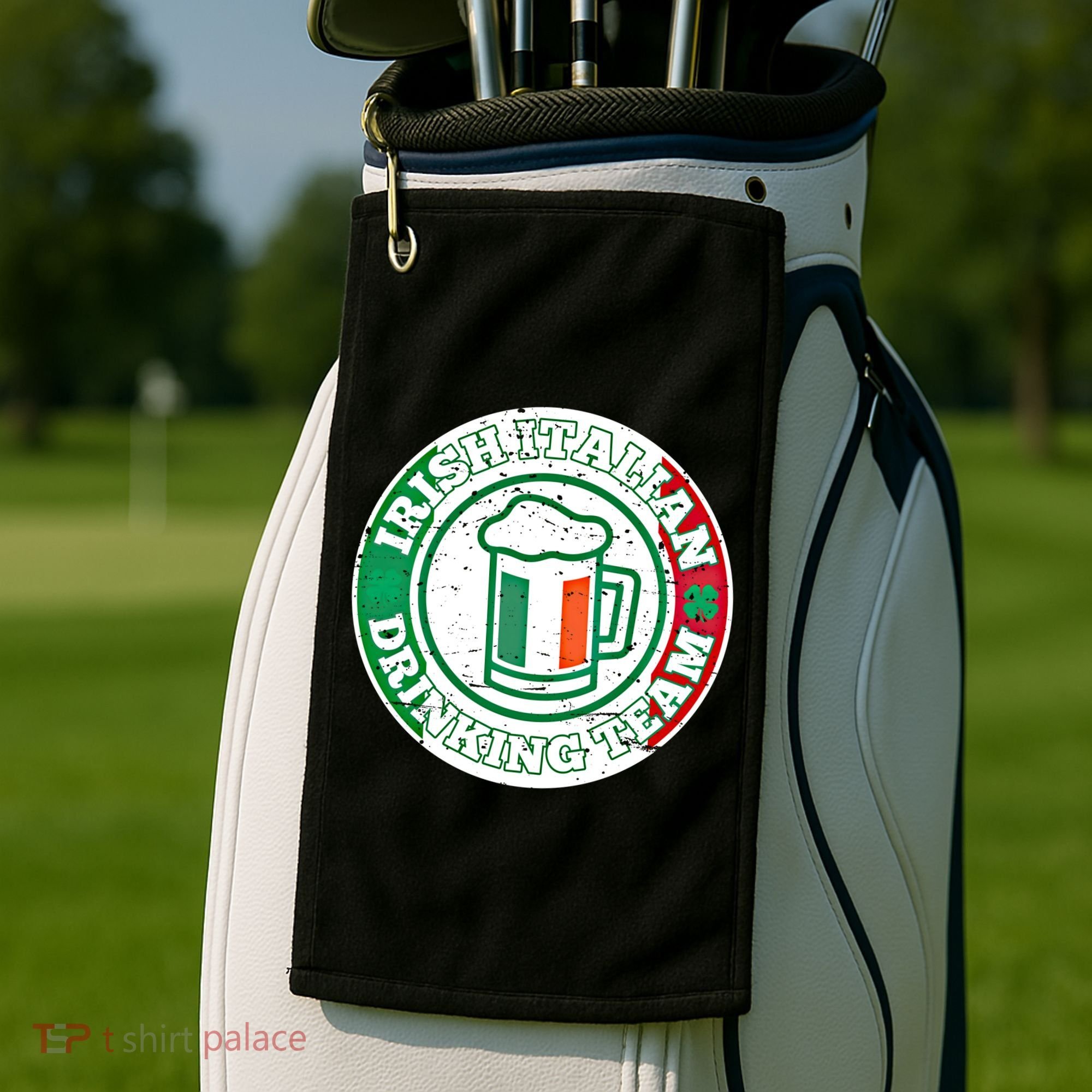 Irish Italian Ing Team Italy Flag St Patrick Humor Gift Cool Gift Golf Towel