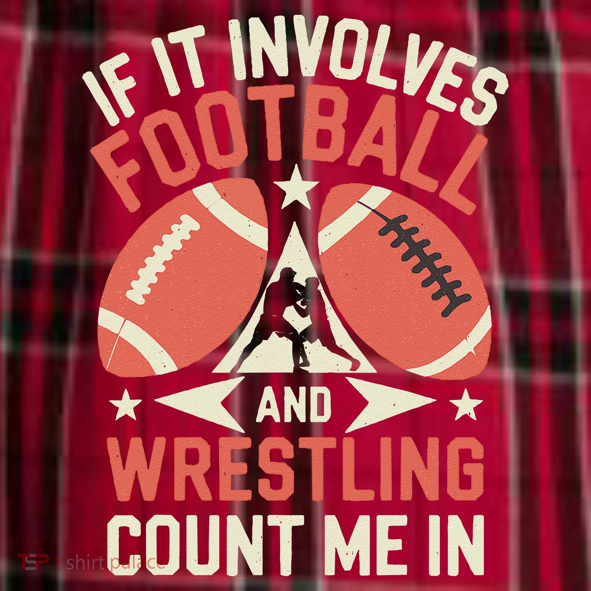 If It Involves Football And Wrestling Count Me In Men's Flannel Plaid Pajama Pants